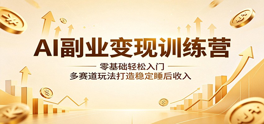 AI副业变现训练营：零基础轻松入门，多赛道玩法打造稳定睡后收入江海课源资源网-全网优质资源免费下载-实用教程素材分享平课源网