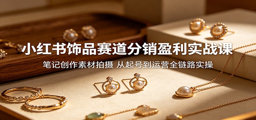 小红书饰品赛道分销盈利实战课:笔记创作素材拍摄,从起号到运营全链路实操江海课源资源网-全网优质资源免费下载-实用教程素材分享平课源网