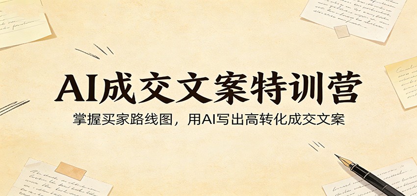 AI成交文案特训营:掌握买家路线图,用AI写出高转化成交文案江海课源资源网-全网优质资源免费下载-实用教程素材分享平课源网