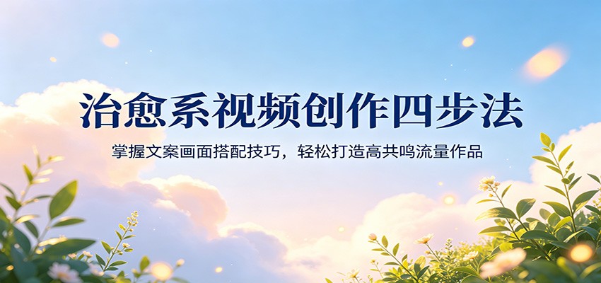 治愈系视频创作四步法：掌握文案画面搭配技巧，轻松打造高共鸣流量作品江海课源资源网-全网优质资源免费下载-实用教程素材分享平课源网