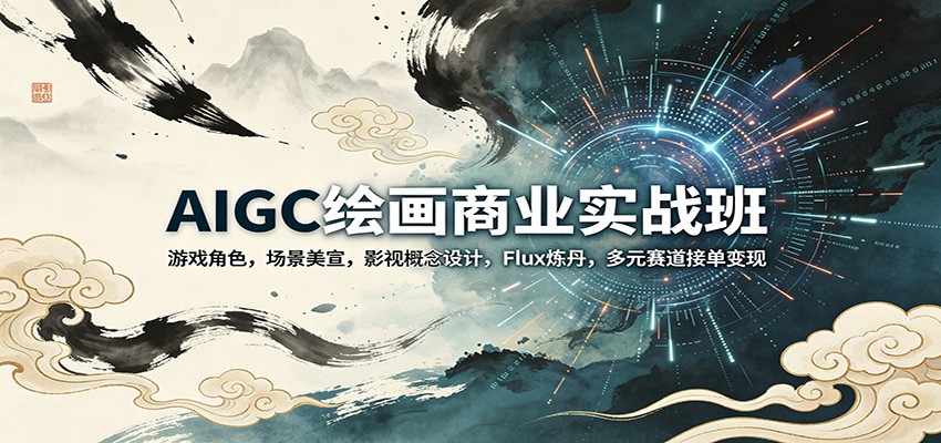 AIGC绘画商业实战班：游戏角色，场景美宣，影视概念设计，Flux炼丹，多元赛道接单变现江海课源资源网-全网优质资源免费下载-实用教程素材分享平课源网
