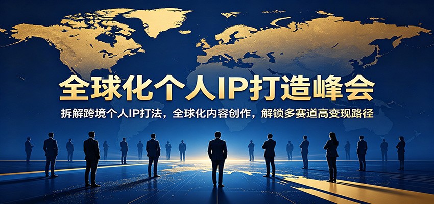 全球化个人IP打造峰会:拆解跨境个人IP打法,全球化内容创作,解锁多赛道高变现路径江海课源资源网-全网优质资源免费下载-实用教程素材分享平课源网