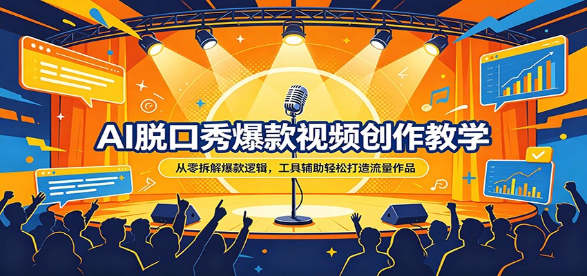 AI脱口秀爆款视频创作教学：从零拆解爆款逻辑，工具辅助轻松打造流量作品江海课源资源网-全网优质资源免费下载-实用教程素材分享平课源网