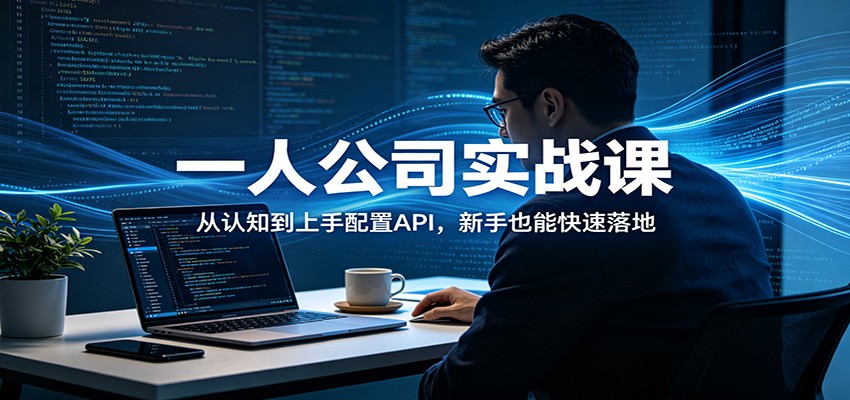 一人公司实战课:从认知到上手配置API,新手也能快速落地江海课源资源网-全网优质资源免费下载-实用教程素材分享平课源网