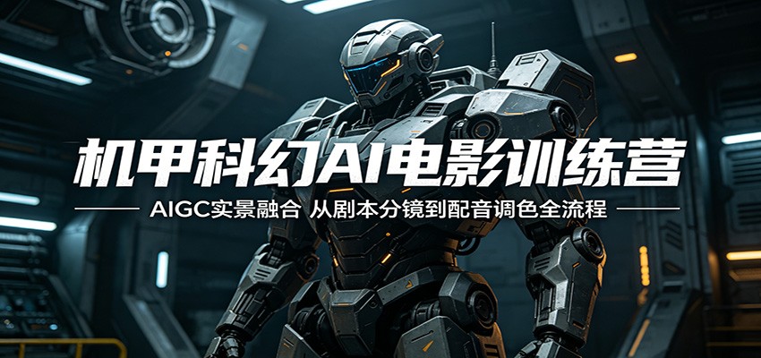 机甲科幻AI电影训练营：AIGC实景融合，从剧本分镜到配音调色全流程江海课源资源网-全网优质资源免费下载-实用教程素材分享平课源网