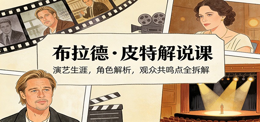 演员说-布拉德.皮特解说课:演艺生涯,角色解析,观众共鸣点全拆解江海课源资源网-全网优质资源免费下载-实用教程素材分享平课源网