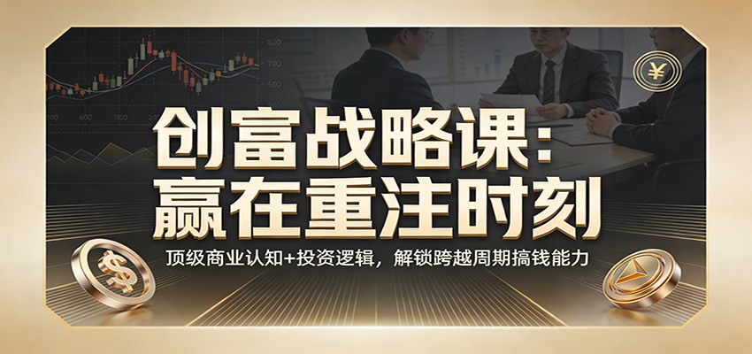 《创富战略课:赢在重注时刻》顶级商业认知+投资逻辑,解锁跨越周期搞钱能力江海课源资源网-全网优质资源免费下载-实用教程素材分享平课源网