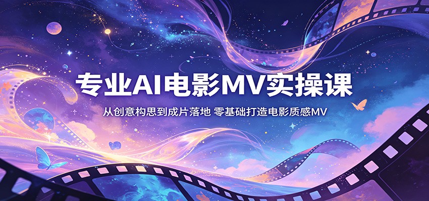 专业AI电影MV实操课:从创意构思到成片落地,零基础打造电影质感MV江海课源资源网-全网优质资源免费下载-实用教程素材分享平课源网