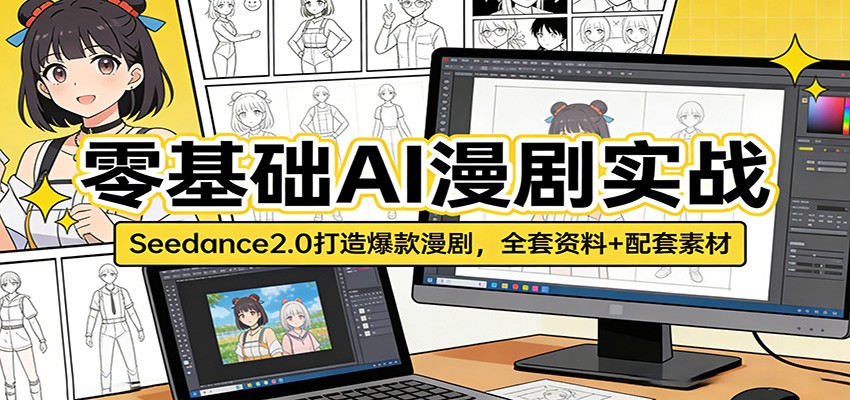 零基础AI漫剧实战：Seedance2.0打造爆款漫剧，全套资料+配套素材江海课源资源网-全网优质资源免费下载-实用教程素材分享平课源网