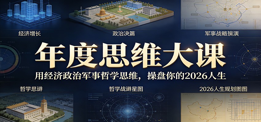 年度思维大课，用经济政治军事哲学思维，操盘你的2026人生江海课源资源网-全网优质资源免费下载-实用教程素材分享平课源网