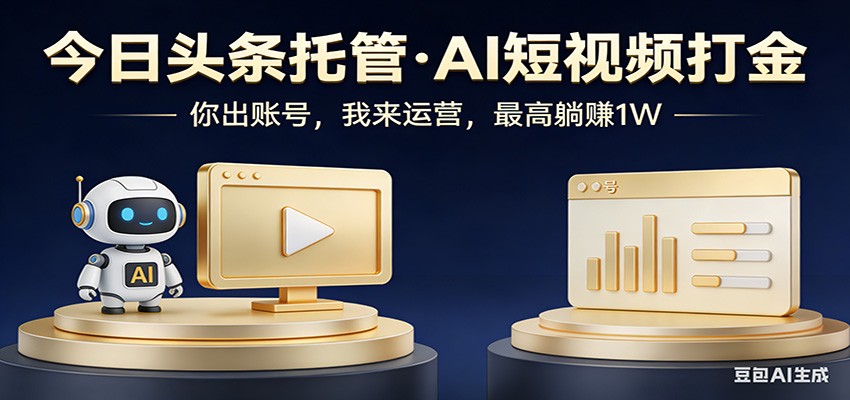 头条号AI托管,我提供作品,你提供账号,每天5分钟发布,小白躺赚3000+江海课源资源网-全网优质资源免费下载-实用教程素材分享平课源网
