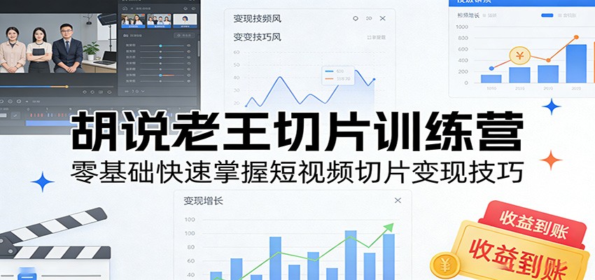 胡说老王切片训练营,零基础快速掌握短视频切片变现技巧江海课源资源网-全网优质资源免费下载-实用教程素材分享平课源网