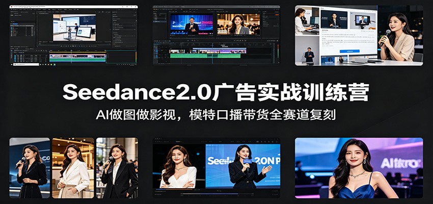 Seedance2.0广告实战训练营：AI做图做影视，模特口播带货全赛道复刻江海课源资源网-全网优质资源免费下载-实用教程素材分享平课源网