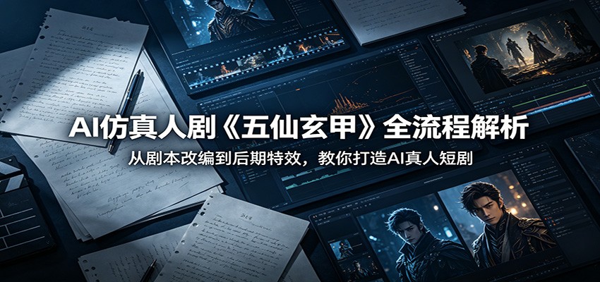 AI仿真人剧《五仙玄甲》全流程解析:从剧本改编到后期特效,教你打造AI真人短剧江海课源资源网-全网优质资源免费下载-实用教程素材分享平课源网