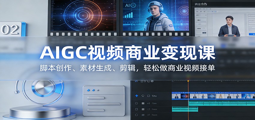 AIGC视频商业变现课：脚本创作、素材生成、剪辑，轻松做商业视频接单江海课源资源网-全网优质资源免费下载-实用教程素材分享平课源网