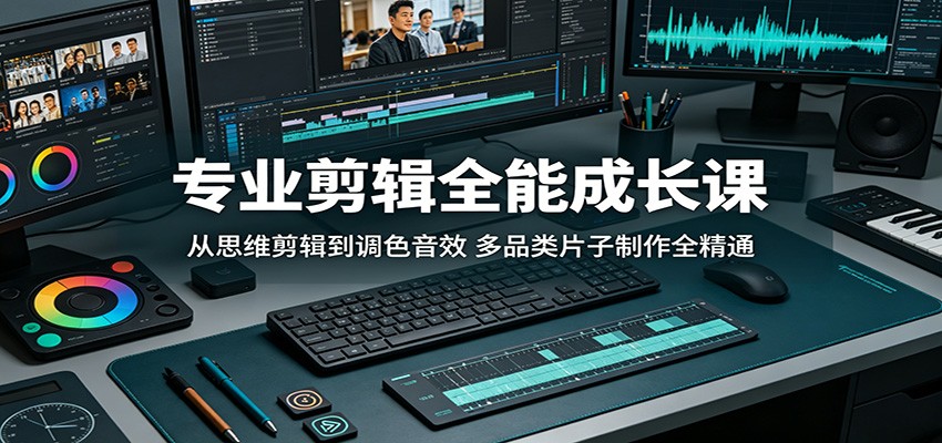 专业剪辑全能成长课:从思维剪辑到调色音效,多品类片子制作全精通江海课源资源网-全网优质资源免费下载-实用教程素材分享平课源网