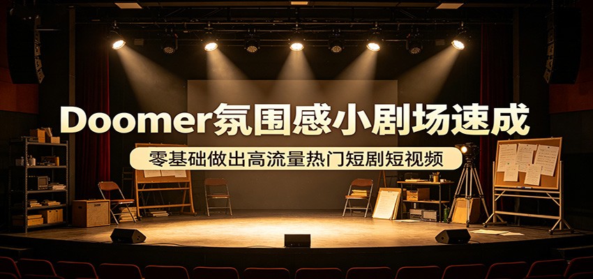 Doomer氛围感小剧场速成，零基础做出高流量热门短剧短视频江海课源资源网-全网优质资源免费下载-实用教程素材分享平课源网