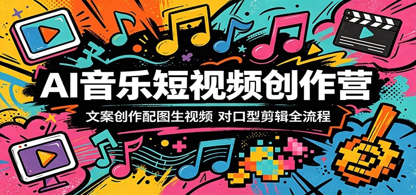 AI音乐短视频创作营：文案创作配图生视频，对口型剪辑全流程江海课源资源网-全网优质资源免费下载-实用教程素材分享平课源网
