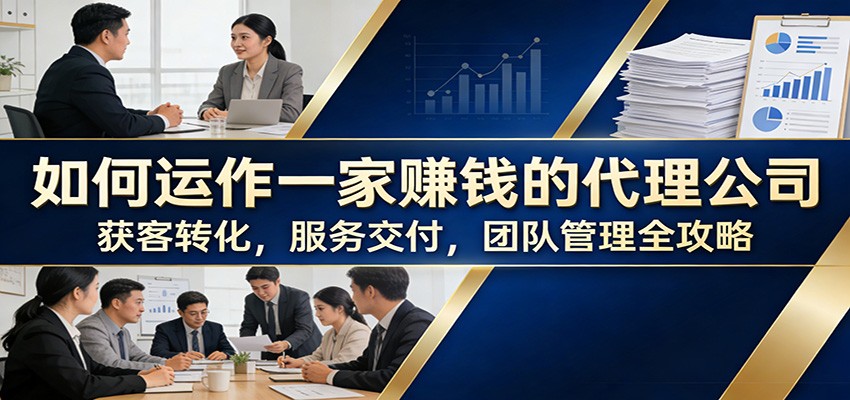 如何运作一家赚钱的代理公司:获客转化,服务交付,团队管理全攻略江海课源资源网-全网优质资源免费下载-实用教程素材分享平课源网