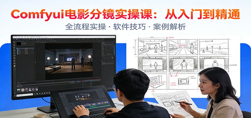 ComfyUI电影分镜实操课：分镜一致性，全流程AI视频制作，零基础也能做专业分镜江海课源资源网-全网优质资源免费下载-实用教程素材分享平课源网