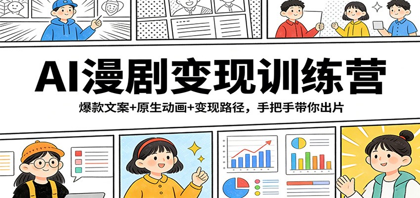 AI漫剧变现训练营:爆款文案+原生动画+变现路径,手把手带你出片江海课源资源网-全网优质资源免费下载-实用教程素材分享平课源网