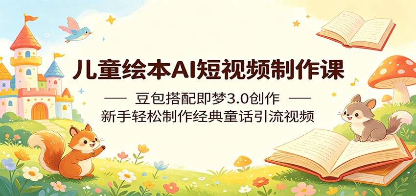 儿童绘本AI短视频制作课：豆包搭配即梦3.0创作，新手轻松制作经典童话引流视频江海课源资源网-全网优质资源免费下载-实用教程素材分享平课源网