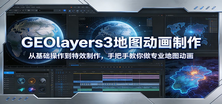 GEOlayers3地图动画制作：从基础操作到特效制作，手把手教你做专业地图动画江海课源资源网-全网优质资源免费下载-实用教程素材分享平课源网