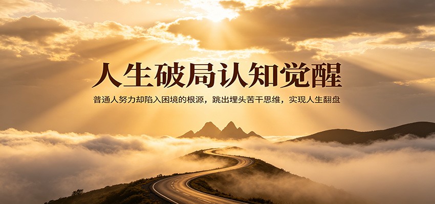 人生破局认知觉醒，普通人努力却陷入困境的根源，跳出埋头苦干思维，实现人生翻盘江海课源资源网-全网优质资源免费下载-实用教程素材分享平课源网