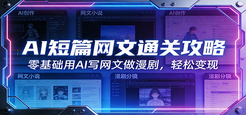 AI短篇网文通关攻略:零基础用AI写网文做漫剧,轻松变现江海课源资源网-全网优质资源免费下载-实用教程素材分享平课源网