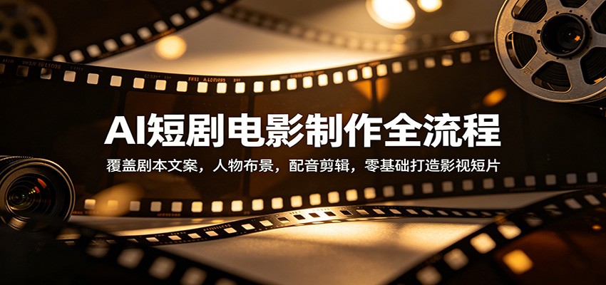 AI短剧电影制作全流程:覆盖剧本文案,人物布景,配音剪辑,零基础打造影视短片江海课源资源网-全网优质资源免费下载-实用教程素材分享平课源网