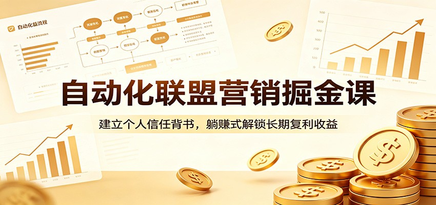 自动化联盟营销掘金课:建立个人信任背书,躺赚式解锁长期复利收益江海课源资源网-全网优质资源免费下载-实用教程素材分享平课源网