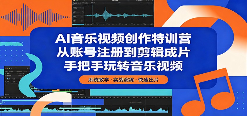 AI音乐视频创作特训营:从账号注册到剪辑成片,手把手玩转音乐视频江海课源资源网-全网优质资源免费下载-实用教程素材分享平课源网