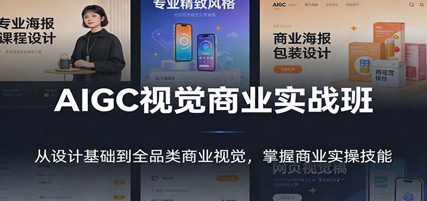 AIGC视觉商业实战班：从设计基础到全品类商业视觉，掌握商业实操技能江海课源资源网-全网优质资源免费下载-实用教程素材分享平课源网