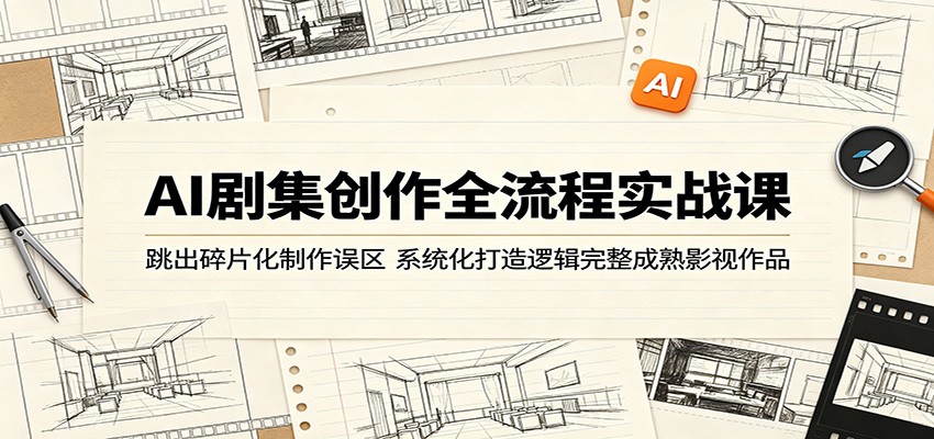 AI剧集创作全流程实战课：跳出碎片化制作误区，系统化打造逻辑完整成熟影视作品江海课源资源网-全网优质资源免费下载-实用教程素材分享平课源网