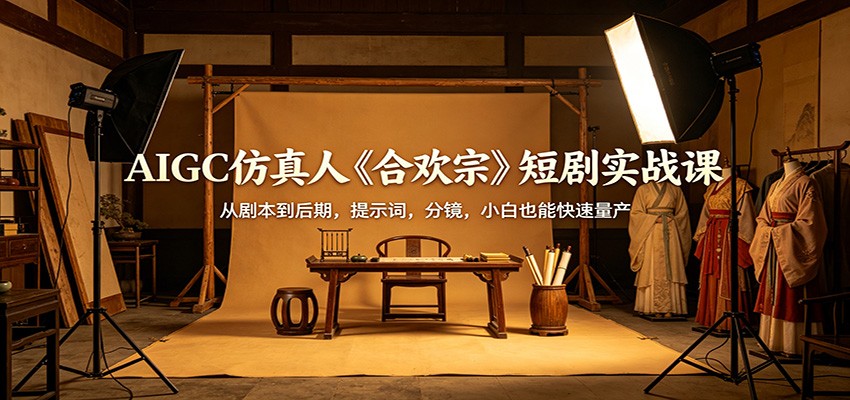 AIGC仿真人《合欢宗》短剧实战课：从剧本到后期，提示词，分镜，小白也能快速量产江海课源资源网-全网优质资源免费下载-实用教程素材分享平课源网