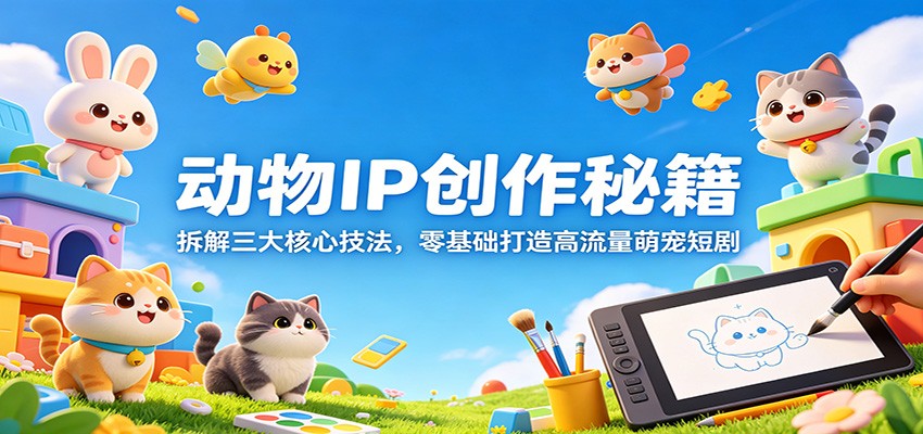动物IP创作秘籍:拆解三大核心技法,零基础打造高流量萌宠短剧江海课源资源网-全网优质资源免费下载-实用教程素材分享平课源网