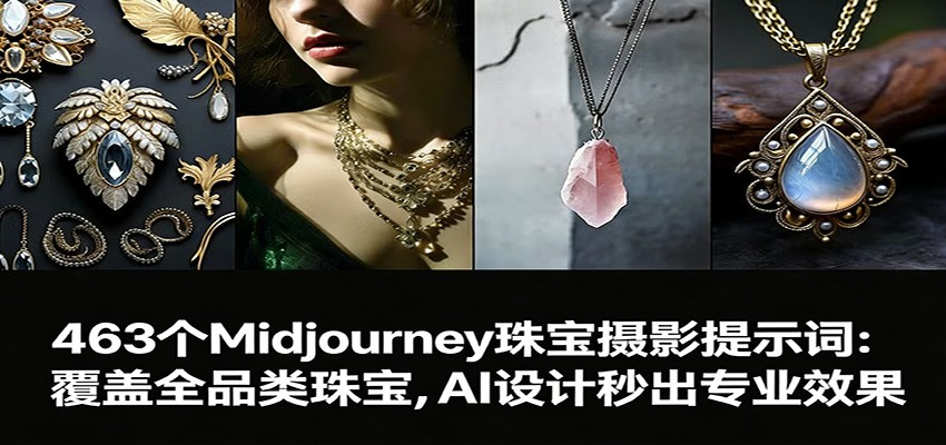 图片[1]江海课源资源网-全网优质资源免费下载-实用教程素材分享平463个Midjourney珠宝摄影提示词：覆盖全品类珠宝，AI设计秒出专业效果江海课源资源网-全网优质资源免费下载-实用教程素材分享平课源网