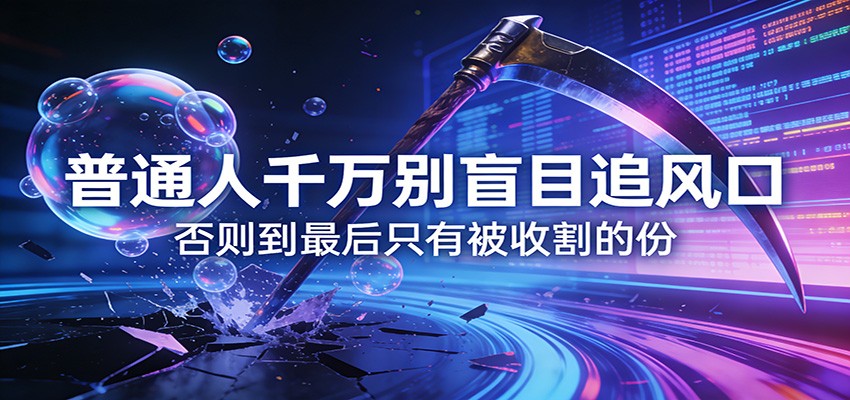 付费文章《通人千万别盲目追风口》否则到最后只有被收割的份江海课源资源网-全网优质资源免费下载-实用教程素材分享平课源网