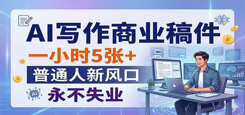 AI写作商业稿件，一小时5张+，普通人新风口，永不失业江海课源资源网-全网优质资源免费下载-实用教程素材分享平课源网