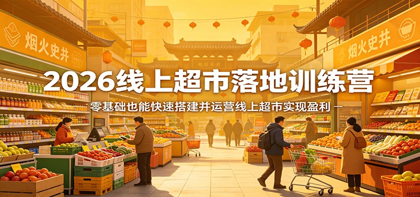 2026线上超市落地训练营,零基础也能快速搭建并运营线上超市实现盈利江海课源资源网-全网优质资源免费下载-实用教程素材分享平课源网